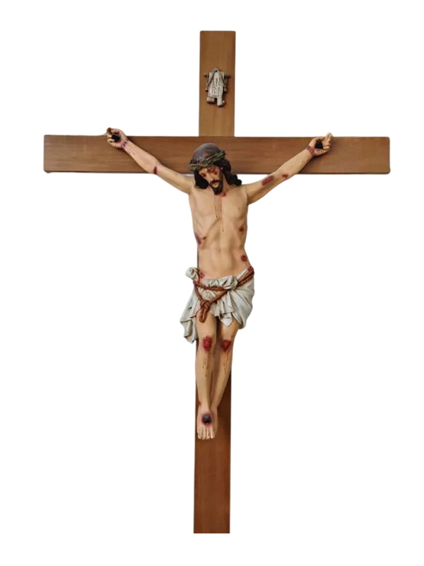 Crucifixo em Madeira Cristo em Resina 300 cm