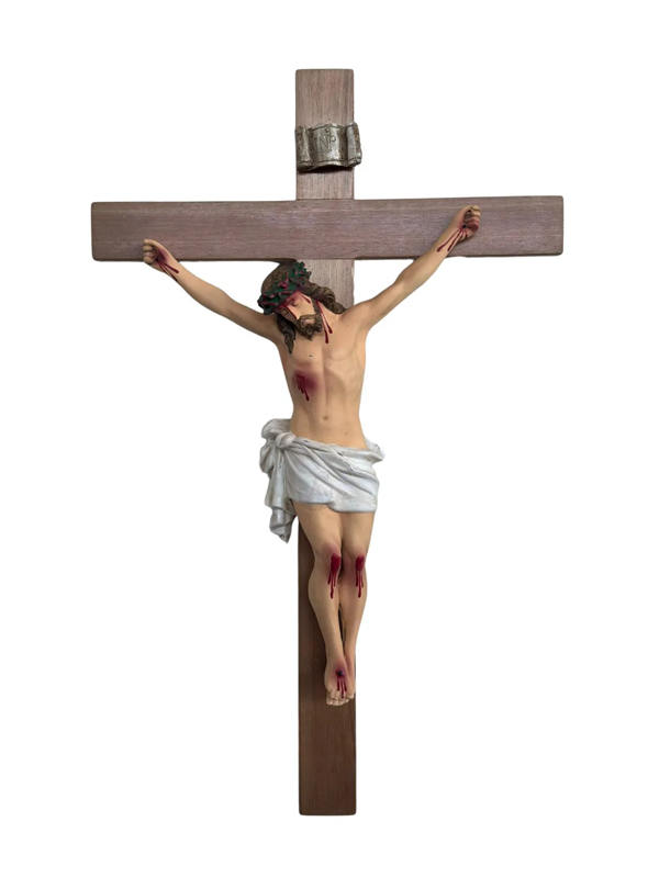 Crucifixo em Madeira 100 cm Cristo em Resina 45 cm