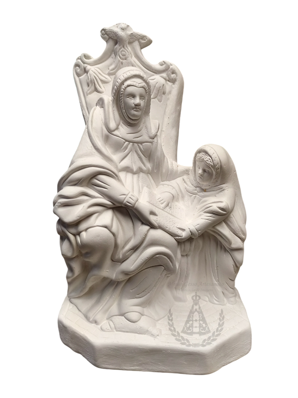 Nossa Senhora Santa Ana Santana Sentada Gesso 30 cm