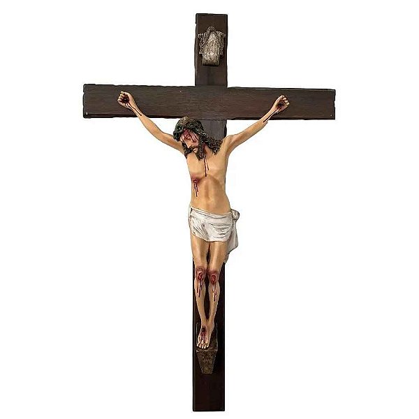 Crucifixo em Madeira 150 cm Cristo em Resina 70 cm