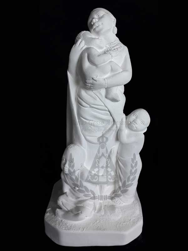Africana com três Meninos 21 cm