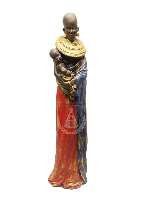 Africana Guerreira com Colar e Neném 75 cm
