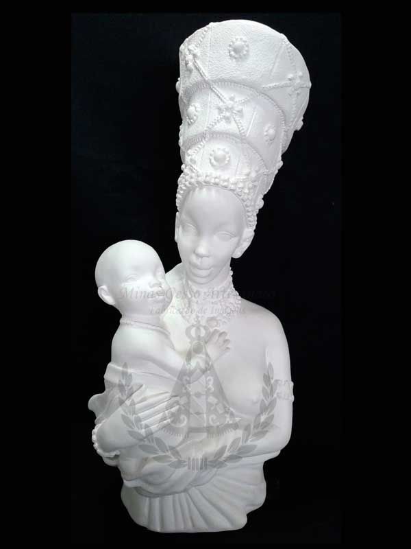 Africano Busto com bebê