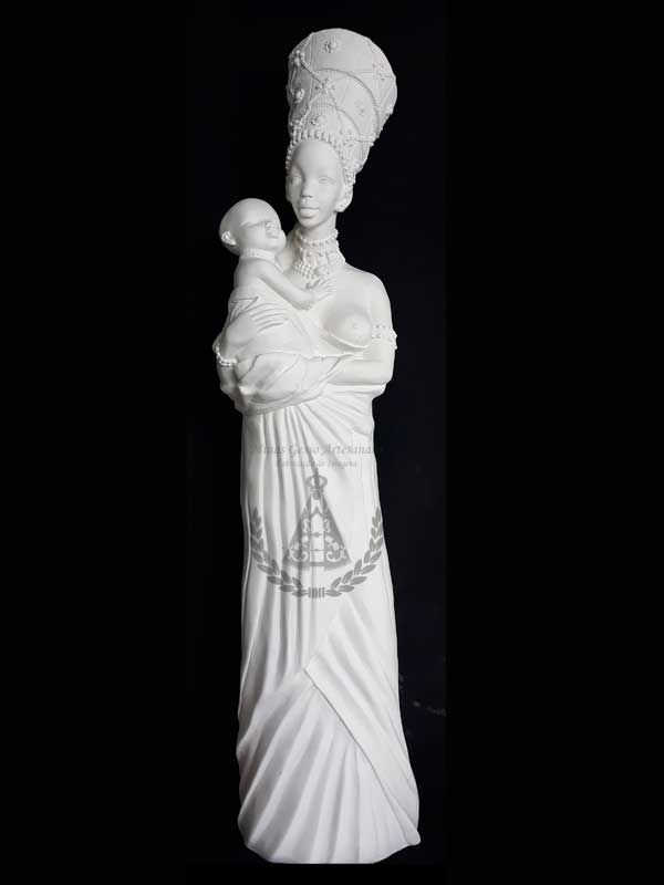 Africano com Criança  e Turbante 81 cm