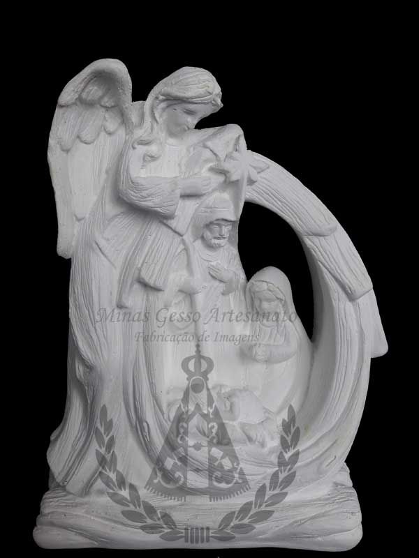 Anjo da Anunciação Sagrada Família gesso 19  cm