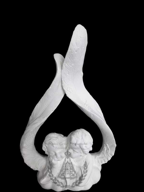 Anjo duplo mão no Rosto 21 cm