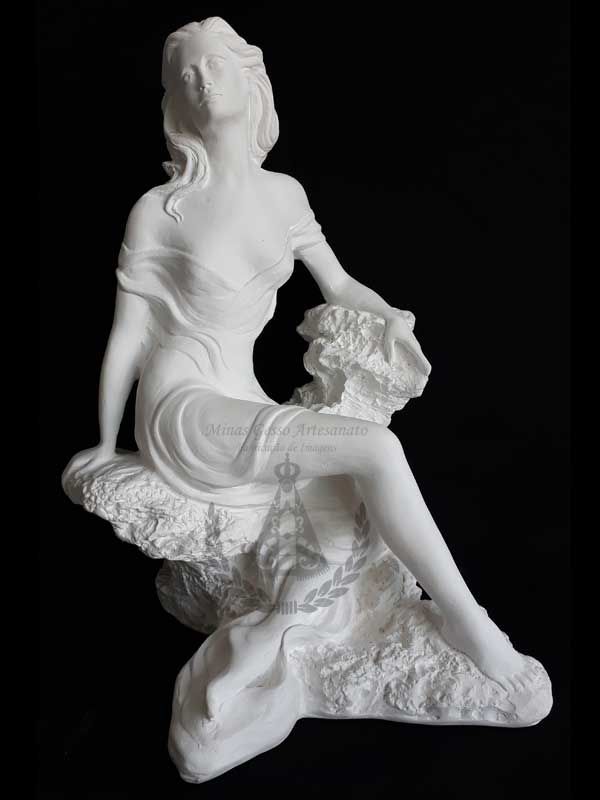 Dama Sentada na Pedra 38x30 cm