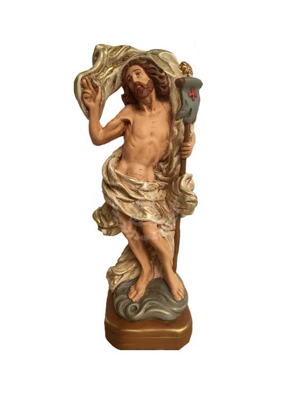 Jesus Ressuscitado Gesso Pintado 30 cm