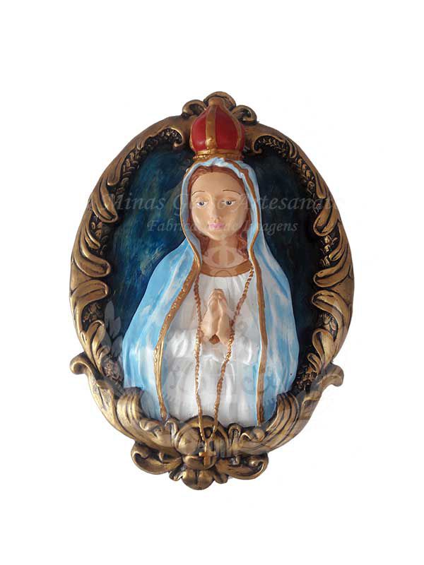 N. Sra. do Rosário Medalhão Pintada 37x25 cm