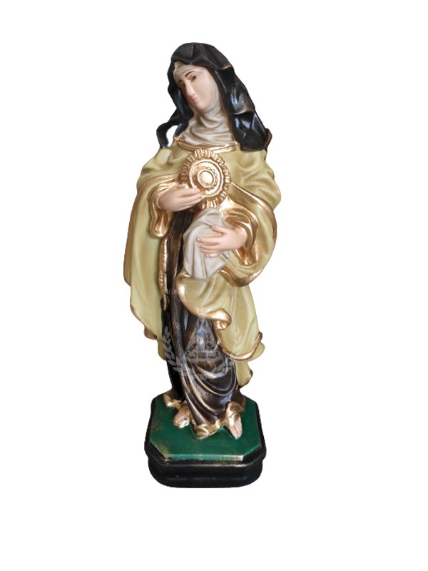 Santa Clara Gesso Pintado 30 cm