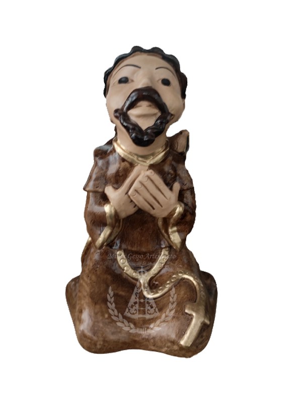 São Francisco de Assis Sentado Estilizado Pintado 30 cm