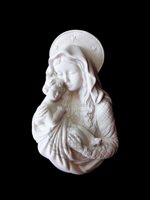 Virgem Maria com Aureola Menino Jesus de parede 20 cm