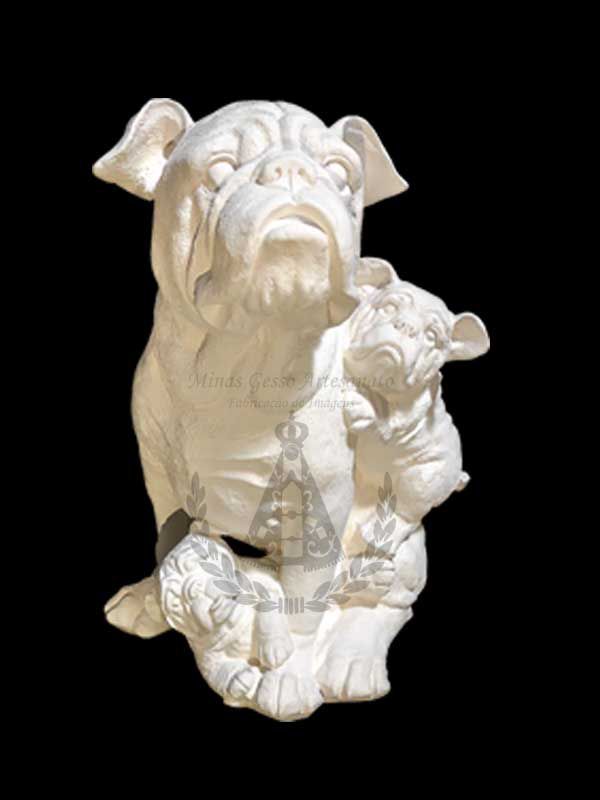 Cachorro Buldogue com Filhotes 32 cm
