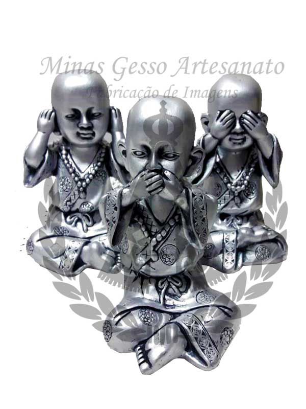 Buda Trio Cego Surdo Mudo M Pintado 15 cm