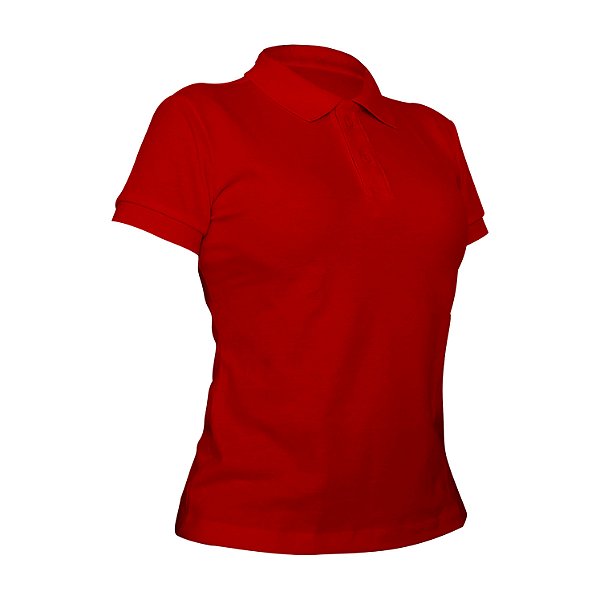 Camiseta Polo Piquet Vermelha Feminina