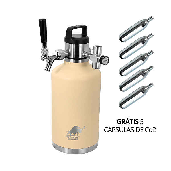 Búfalo Growler On TAP 3,5L - Chopeira Térmica Portatil - Creme