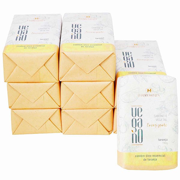 Sabonete em barra Madressenza laranja energizante 180g - 9 unidades