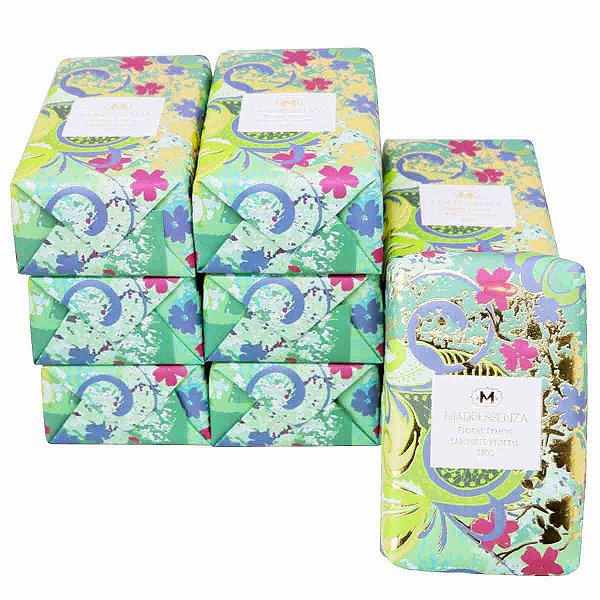 Sabonete em barra vegetal Madressenza floral lemon 180 g - 9 unidades