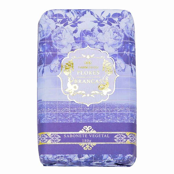 Sabonete em barra vegetal Madressenza flores brancas 180 g