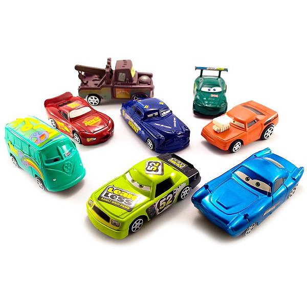 Kit 8 Carrinhos Fricção Filme Carros 3 Relampago Mcqueen Car