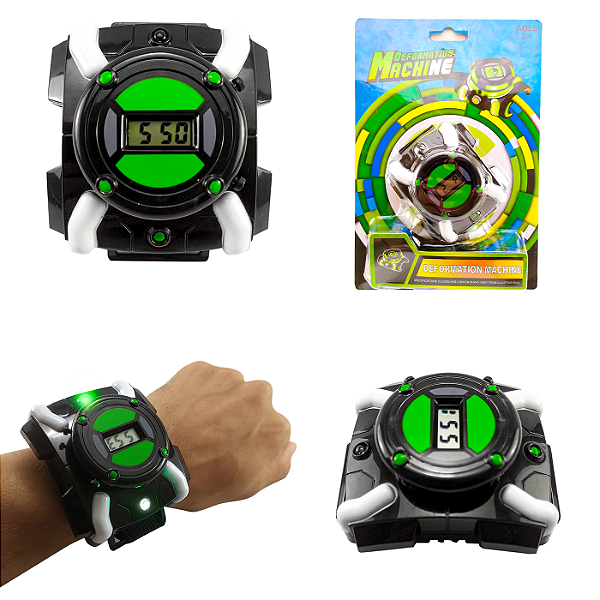 Relógio Infantil Ben 10 Omnitrix C/ Hora Luz E Sons Aliens
