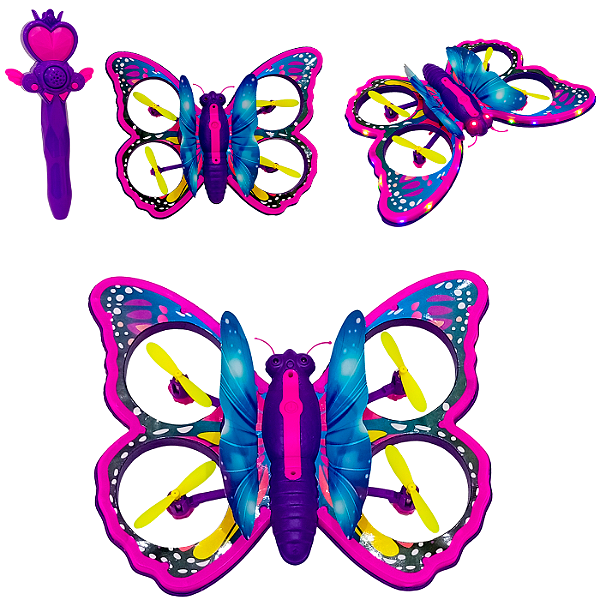 Drone Controle Remoto Formato Butterfly Brinquedo Recarregável