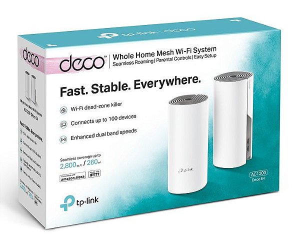 TP-LINK DECO E4(2-PACK) WHOLE-HOME MESH WI-FI AC1200 DUAL BA
