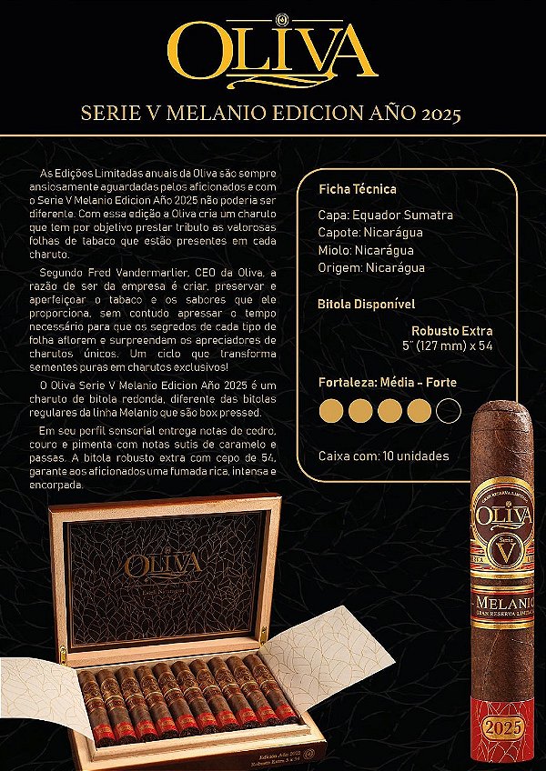 Charuto Oliva Serie V Melanio Edicion AÑO 2025 - Unidade