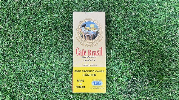 Cigarrilha Café Brasil Com Piteira Natural - Petaca com 5