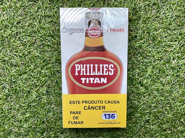 Charuto Phillies Titan Cognac - Petaca com 5