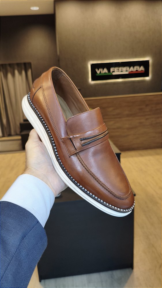 Sapato Casual Loafer Caramelo Ref 14536