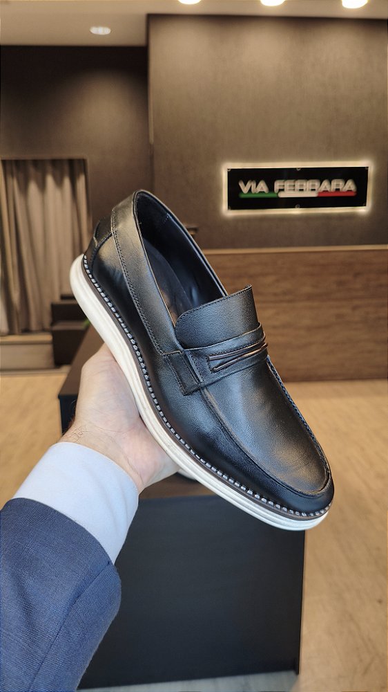 Sapato Casual Loafer Preto Ref 14536