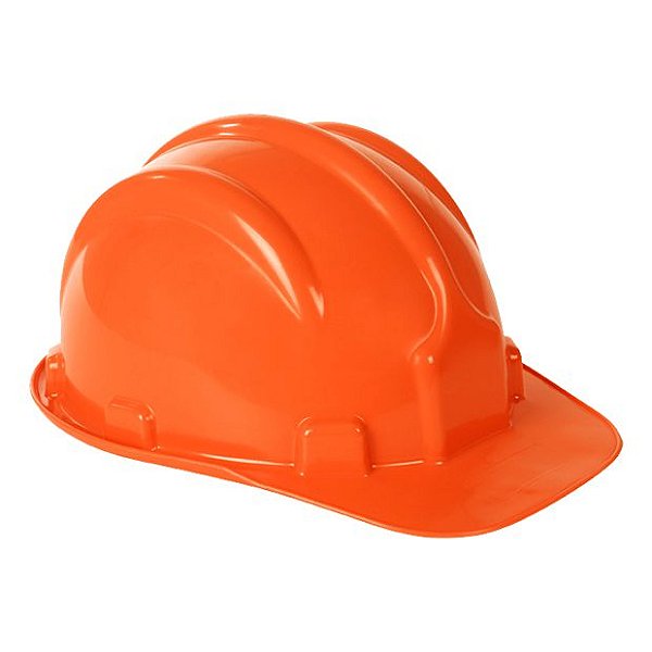 CAPACETE PLT PLASTCOR EM POLIETILENO SELO  INMETRO LARANJA C.A 31469