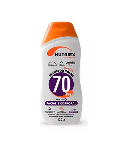 PROTETOR SOLAR FPS70 FACE E CORPORAL NUTRIEX PROFISSIONAL 120ML