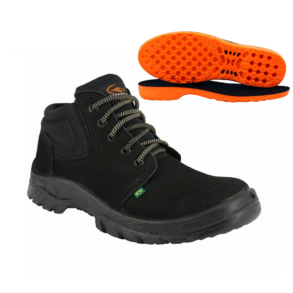 BOTA DE SEGURANÇA ECOSAFETY PS139-AP BICO DE PVC COURO C.A 40677 + PALMILHA ANATÔMICA