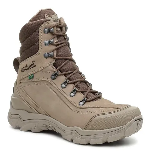BOTA MILITAR MACBOOT FALCÃO 02 CANO LONGO COURO NOBUCK CASCALHO