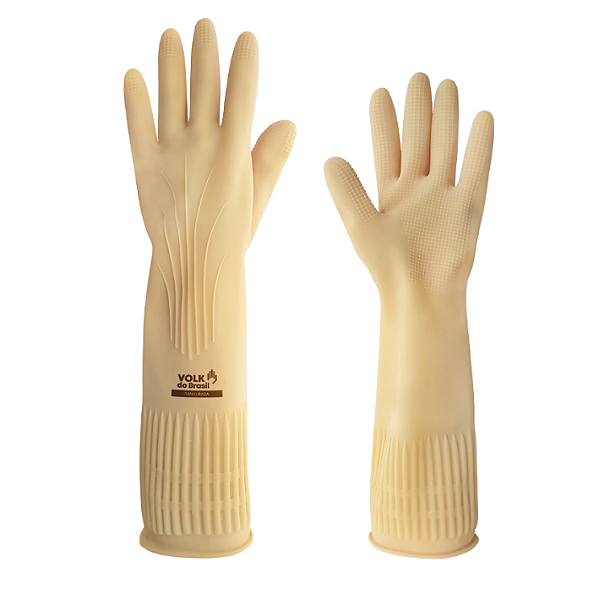 LUVA DE LÁTEX LONGA RANHURADA 40 CM VOLK C.A 15100