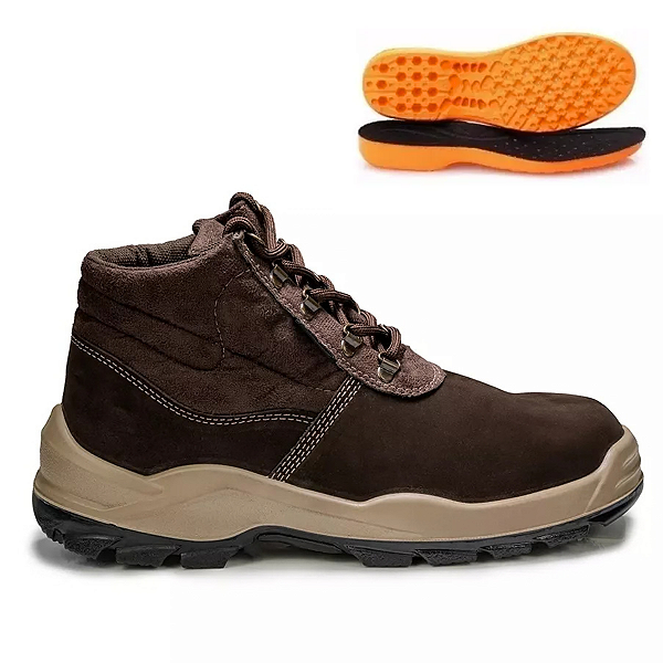 Bota De Segurança Bracol Nobuk Bico Pvc + Palmilha Anatômica