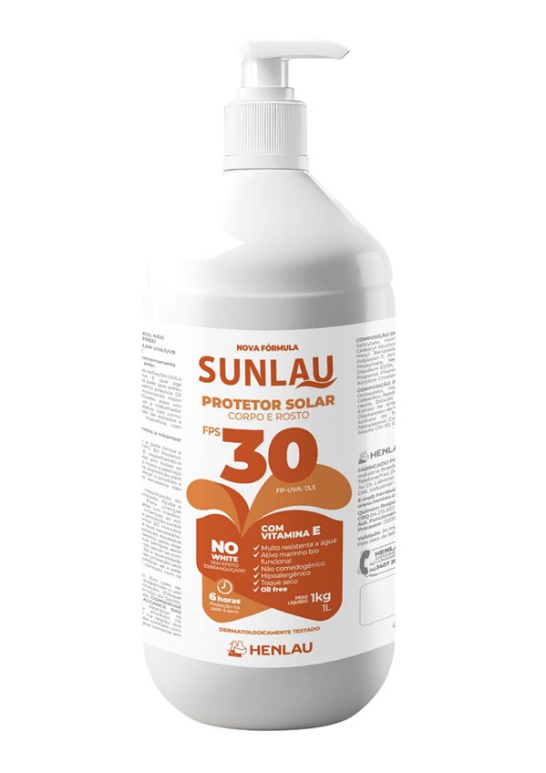 PROTETOR SOLAR SUNLAU FPS 30 UVA/UVB COM VITAMINA E HENLAU 1Kg