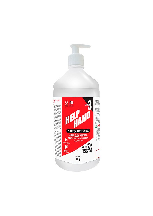 CREME DE PROTEÇÃO INTENSIVA HELP HAND GUPO 3 HENLAU 1kg C.A 9611