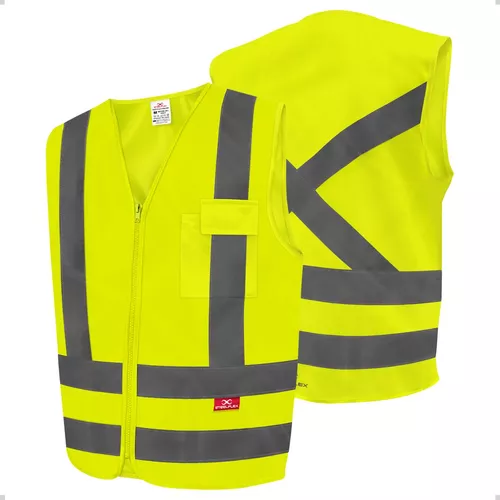COLETE REFLETIVO STEELFLEX SINALIZAÇÃO AMARELO C/1 BOLSO CLASSE 2