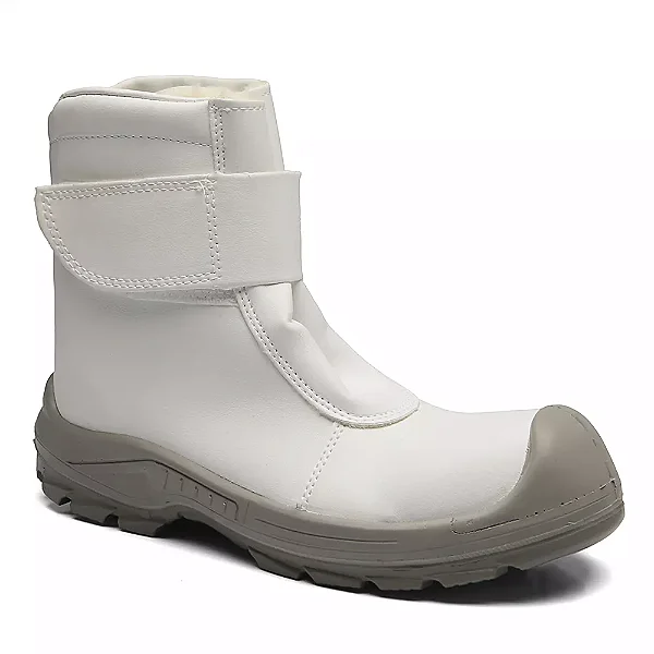 BOTA DE SEGURANÇA BRACOL 4066BDGM1600LL DE VELCRO COURO MICROFIBRA BRANCO BICO COMPOSITE CA 42306