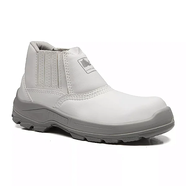 BOTA DE SEGURANÇA BRACOL 4011BELM1600LL DE ELASTICO COURO MICROFIBRA BRANCO BICO COMPOSITE  CA 30539