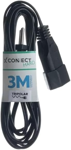 EXTENSÃO FIOLUX CONNECT HARD 3 METROS PRETA