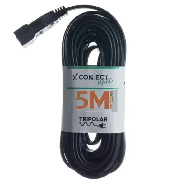 EXTENSÃO FIOLUX CONNECT HARD 5 METROS PRETA