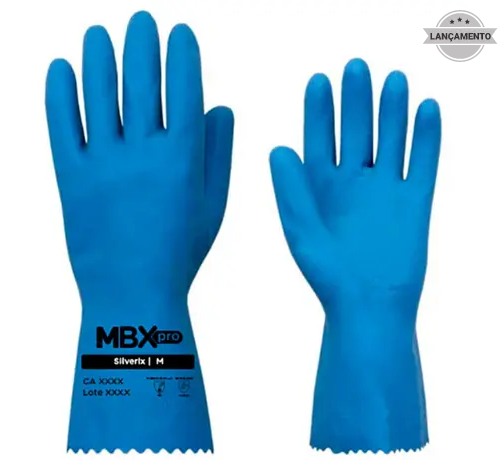 LUVA MEDIX LÁTEX SILVERIX AZUL C.A 48881