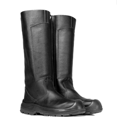 BOTA BRACOL 4063BMAB2402LL ZÍPER COURO PRETA AÇO MATEIRA CA 50982