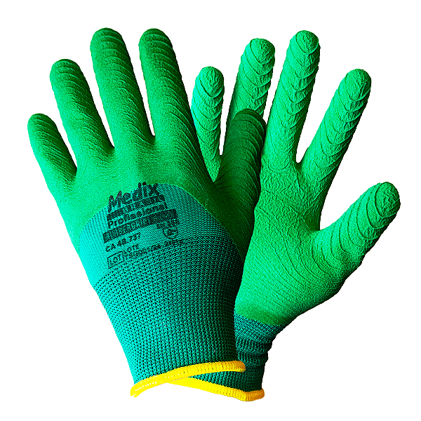 LUVA DE SEGURANÇA RUBBERGRIP MEDIX PROTEÇÃO CONTRA RISCOS MECÂNICOS RESISTENTE À CORTE E ABRASÃO CA 48737