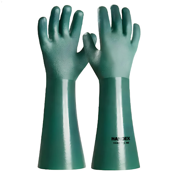 LUVA SEGURANÇA HAND PVC HANDEX 46CM VERDE CA 49465