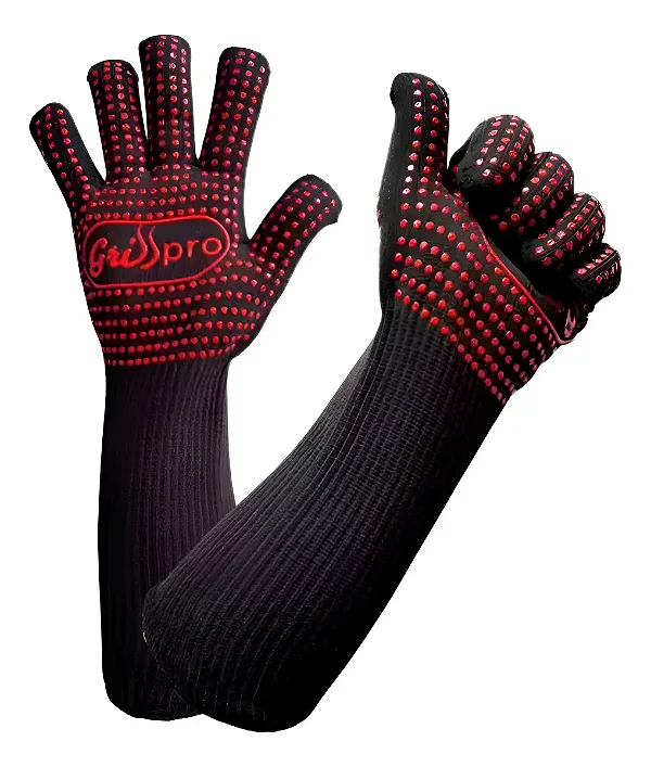 LUVA TÉRMICA ALTA TEMPERATURA GRILLPRO ATÉ 250º PUNHO LONGO TAMANHO G/GG CA 48707